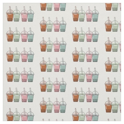 Bubble tea cartoon illustration fabric