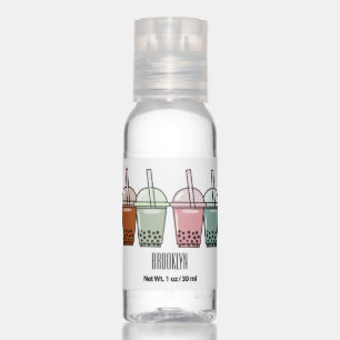 Bubble tea cartoon illustration hand sanitizer