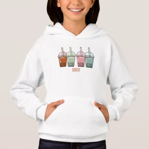 Bubble tea cartoon illustration  hoodie