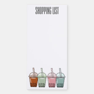 Bubble tea cartoon illustration magnetic notepad