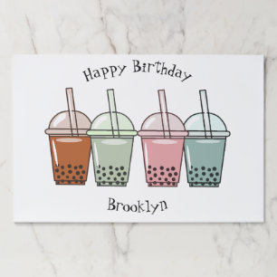 Bubble tea cartoon illustration  paper pad