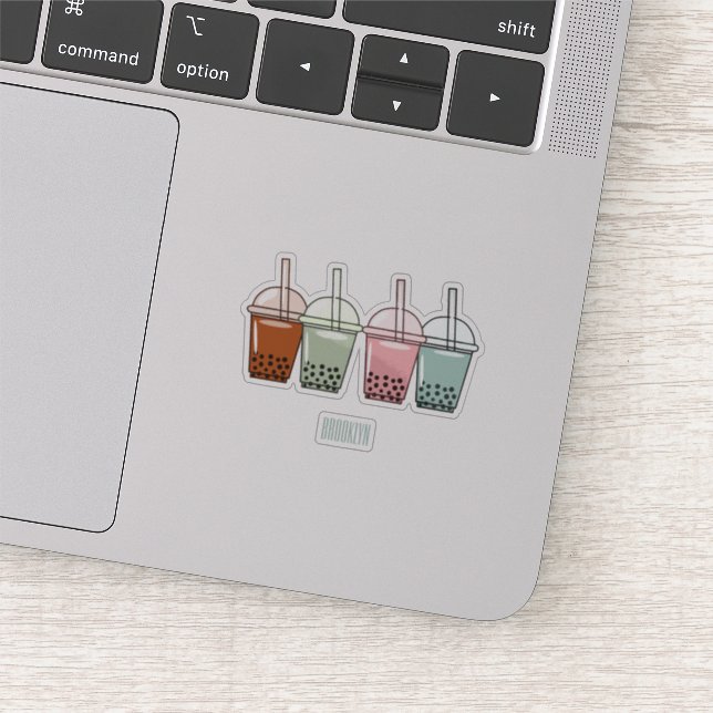 Bubble tea cartoon illustration sticker (Detail)