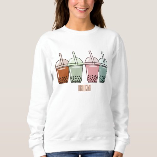 Bubble tea cartoon illustration  sweatshirt