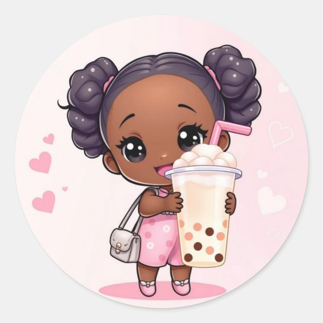 Bubble Tea  Classic Round Sticker (Front)