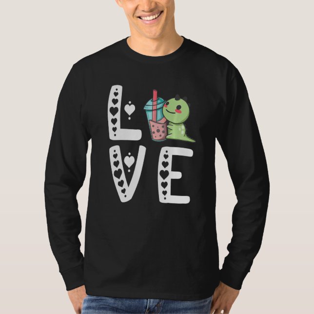 Bubble Tea Dinosaurs Cute Boba Tea Dino Sweet Drin T-Shirt (Front)