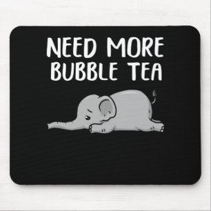 Bubble Tea Elephant Cute Boba Tea Gift Bubble Tea Mouse Pad