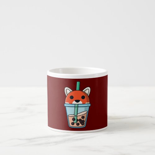 Bubble tea Fox boba pearls sweet Red Panda Girl  Espresso Cup