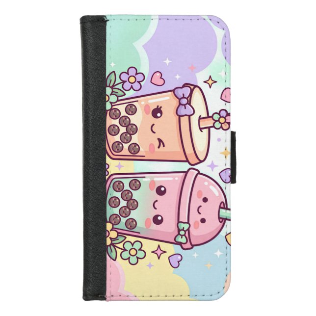 Bubble Tea Friends iPhone Wallet Case (Front)