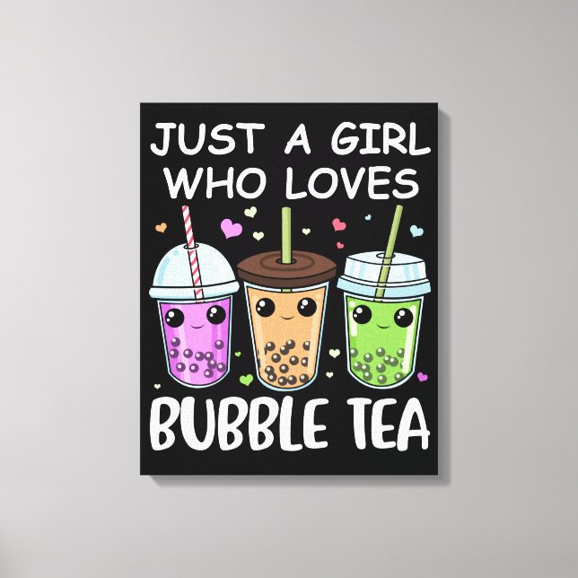 Bubble Tea Gifts Girls Kawaii Bubble Tea Canvas Print (Front)