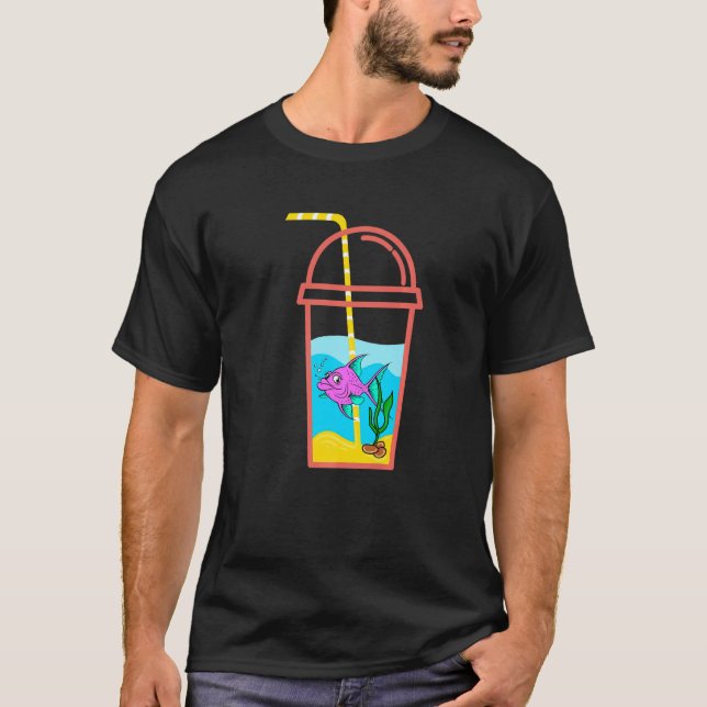Bubble Tea Goldfish Aquaristic Fishbowl Pet   T-Shirt (Front)