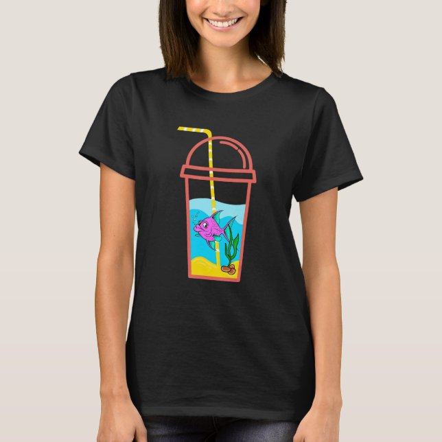 Bubble Tea Goldfish Aquaristic Fishbowl Pet T-Shirt (Front)