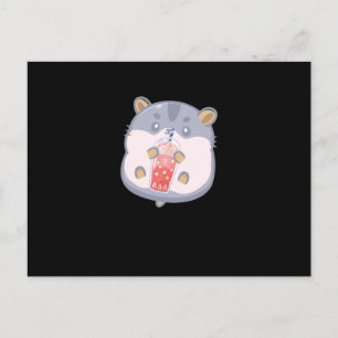 Bubble Tea Hamster Postcard