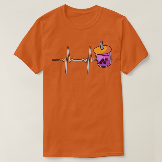 Bubble Tea Heartbeat Tapioca Milk Kawaii Boba Tea  T-Shirt (Design Front)
