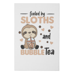 Bubble Tea K-Pop Fault Chocolate Sweet Animals Faux Canvas Print