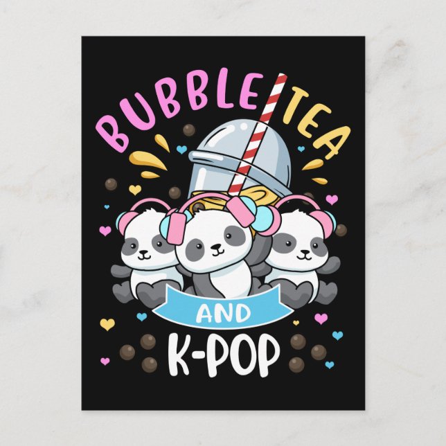 Bubble Tea K-Pop Gift Girls Boba Tea Gift Korea Postcard (Front)