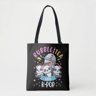 Bubble Tea K-Pop Gift Girls Boba Tea Gift Korea Tote Bag