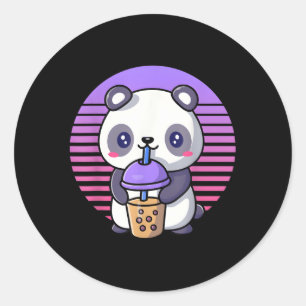 Bubble Tea Kawaii Panda Boba Classic Round Sticker