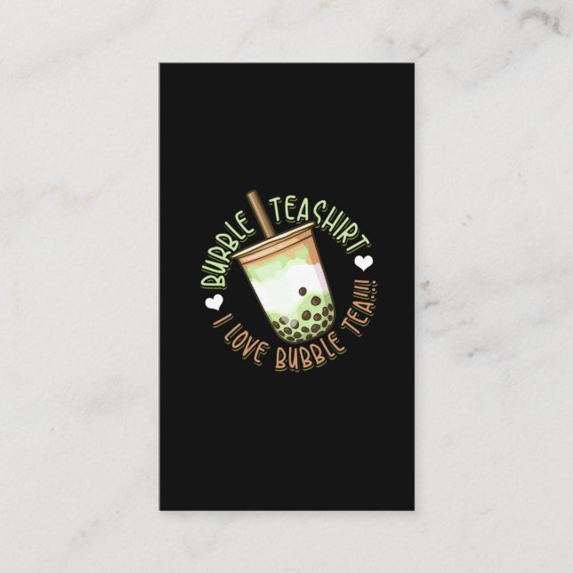 Bubble Tea Lover Boba Tea Drinker Business Card (Front)