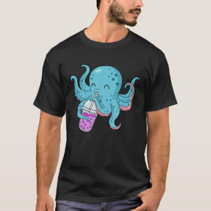 Bubble Tea Men Octopus Boba Tea T Women Bubble T-Shirt