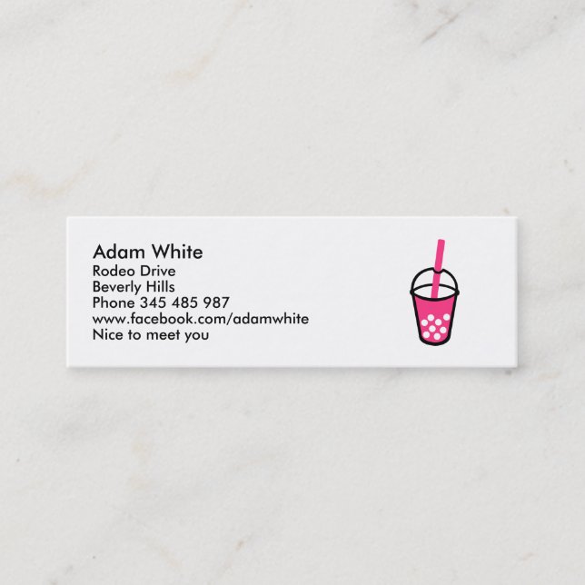 Bubble Tea Mini Business Card (Front)