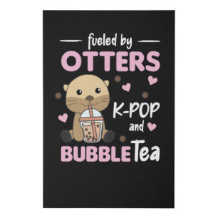 Bubble Tea Otter With Chocolate Cute Animals Faux Canvas Print