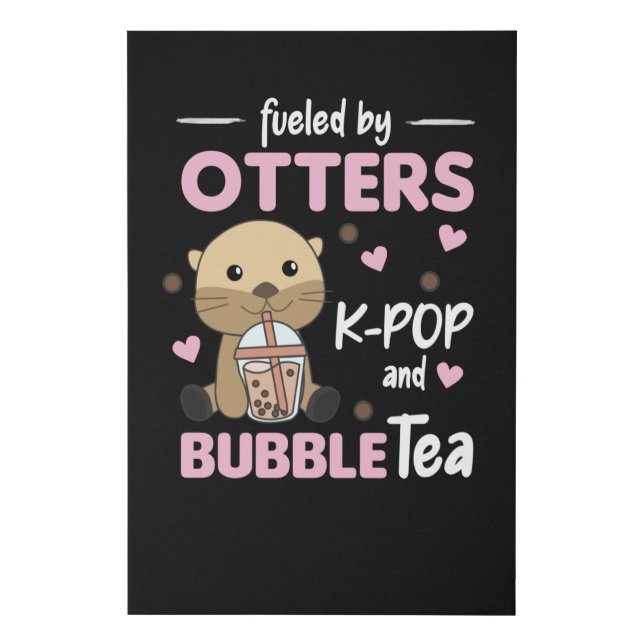 Bubble Tea Otter With Chocolate Cute Animals Faux Canvas Print (Front)