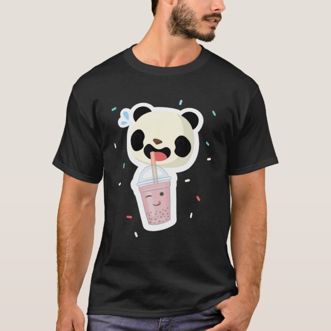 Bubble Tea Panda Boba Tea  Cute Animal Ice Cream T T-Shirt (Front)