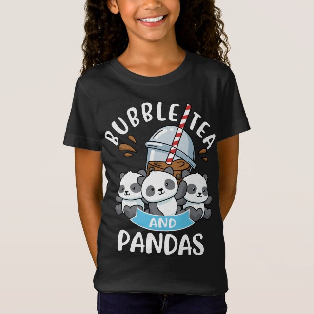 Bubble Tea Panda Gift Girls Boba Tea Bubble Tea T-Shirt (Front)