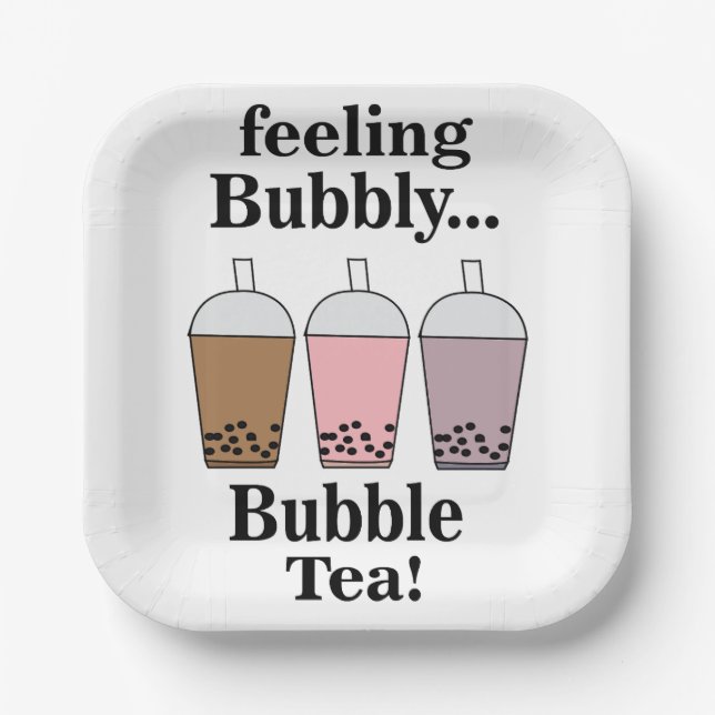 Bubble Tea Party Paper Plates (Front)