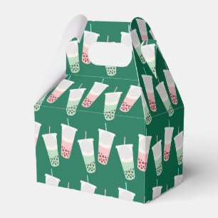 Bubble Tea Pattern Favor Boxes
