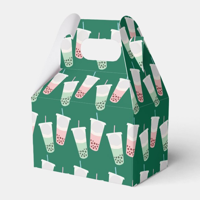 Bubble Tea Pattern Favor Boxes (Front Side)