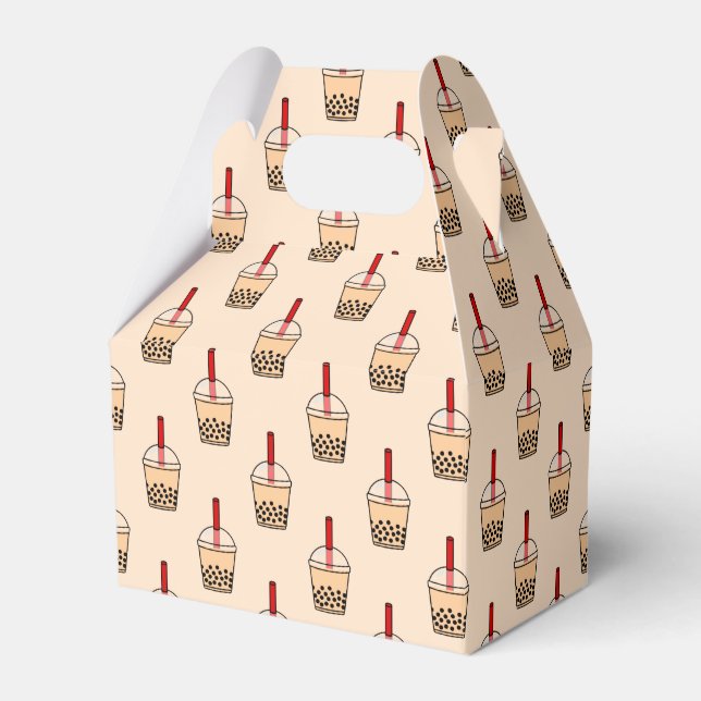 Bubble Tea Pattern Favor Boxes (Front Side)