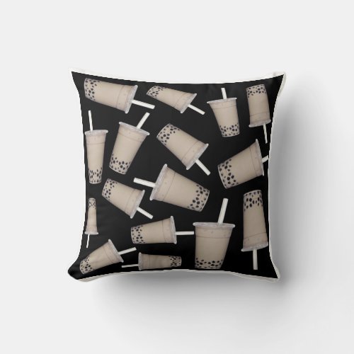 Bubble tea pattern  throw pillow