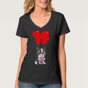 Bubble Tea Puppy 14th Birthday Kids Balloon Pa T-Shirt