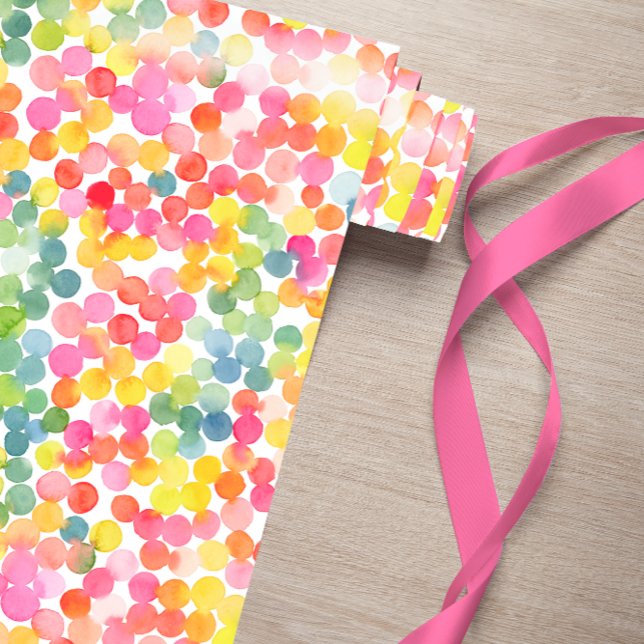 Bubble Tea Rainbow Pink Orange Green Cute Wrapping Paper (Creator Uploaded)