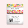 Bubble Tea Rainbow Pink Orange Green QR CODE Business Card