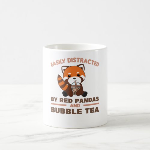 Bubble Tea Red Panda Chocolate Cute Animals Boba Coffee Mug