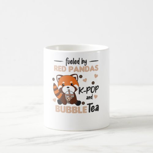 Bubble Tea Red Panda Chocolate Cute Animals Boba Coffee Mug