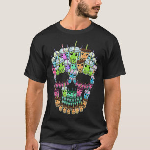 Bubble Tea Skull Men Boba Tea Gift Women Bubble T T-Shirt