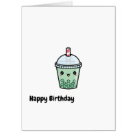 Bubble Tea Typography Birthday Card