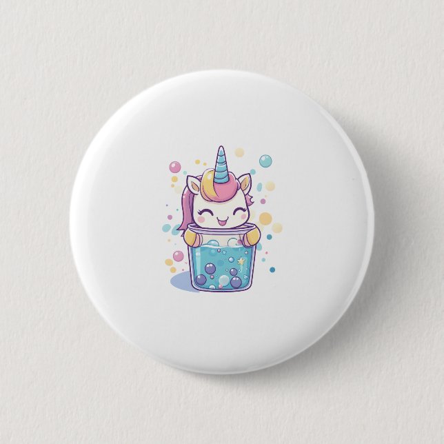 Bubble Tea Unicorn (1) Button (Front)