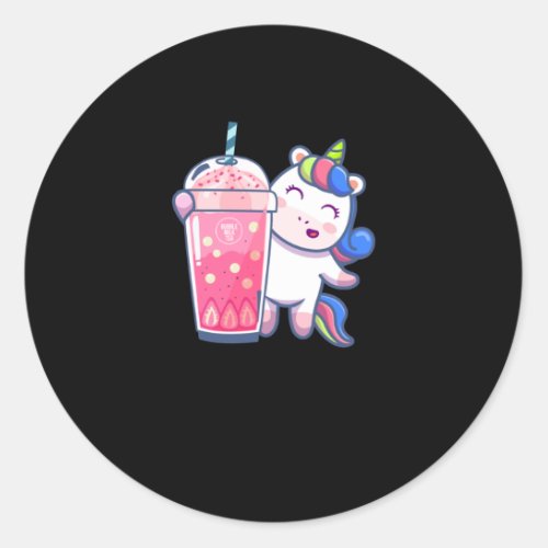 Bubble Tea Unicorn Gift Classic Round Sticker