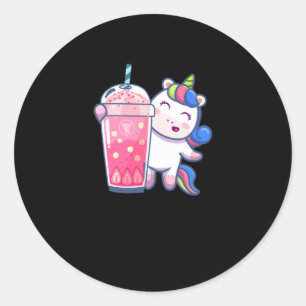 Bubble Tea Unicorn Gift Classic Round Sticker