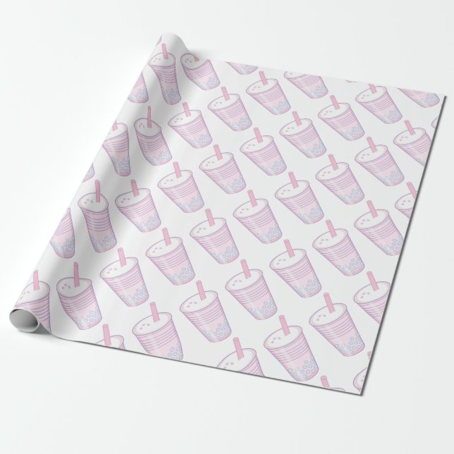 Bubble Tea Wrapping Paper (Unrolled)