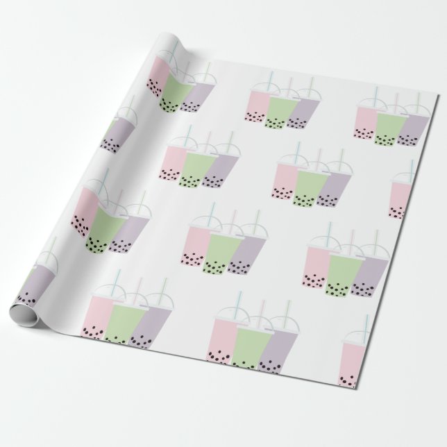 Bubble Teas Wrapping Paper (Unrolled)