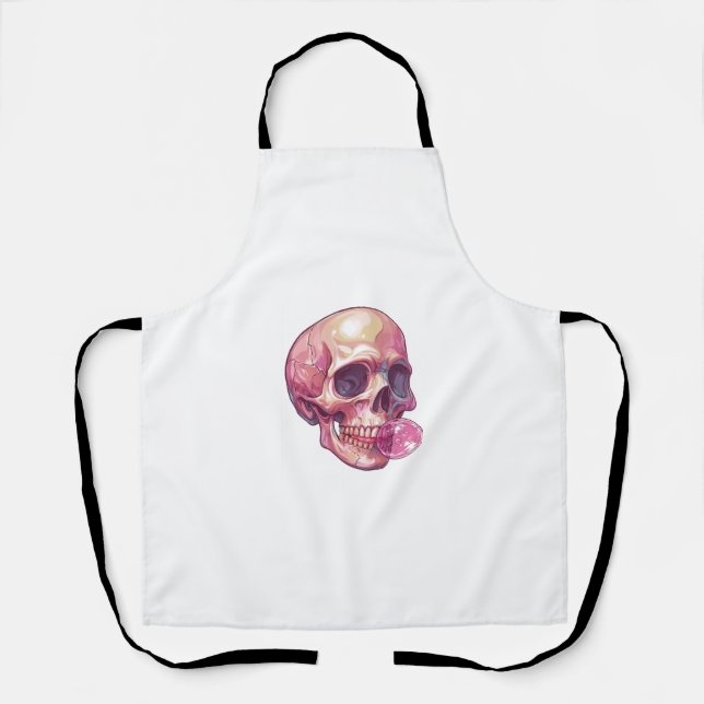 Bubble Trouble Skull � Funny Gum Skeleton Apron (Front)