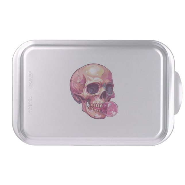 Bubble Trouble Skull � Funny Gum Skeleton Cake Pan (Front)