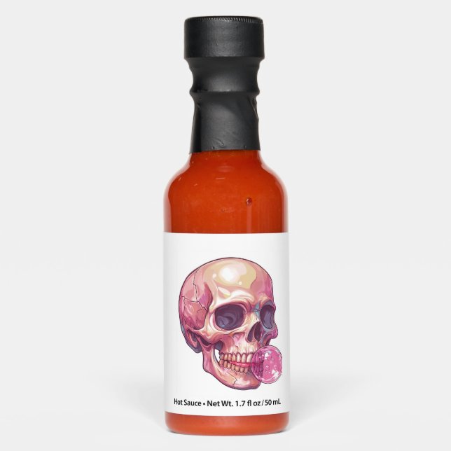 Bubble Trouble Skull – Funny Gum Skeleton Hot Sauces (Front)