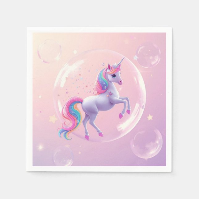 Bubble Unicorn Napkins (Front)