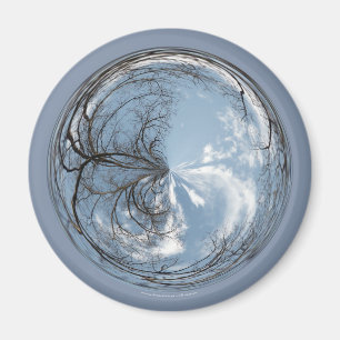 bubble view of the sky with oak tree magnet